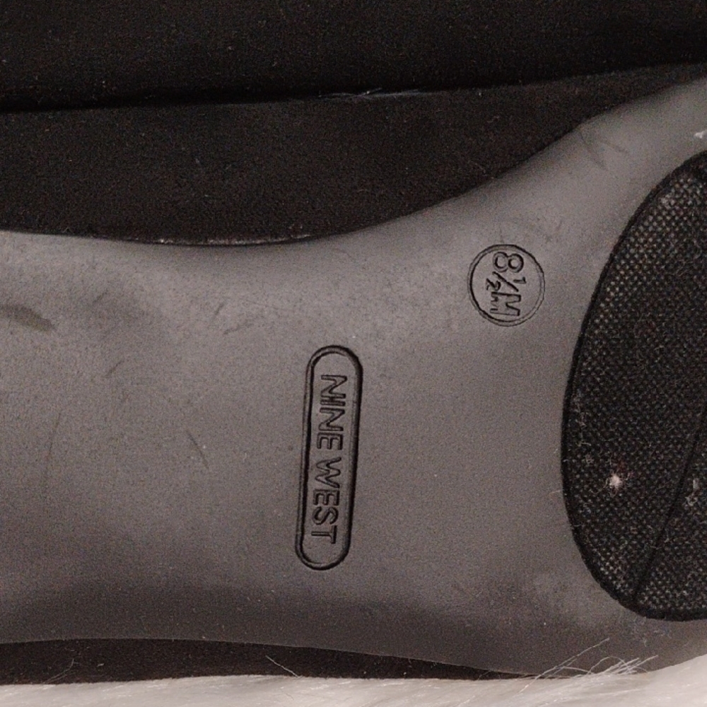 SALE! New Nine West Black Point Toe Embellished Flats Sleek Minimalist Design - Picture 13 of 16